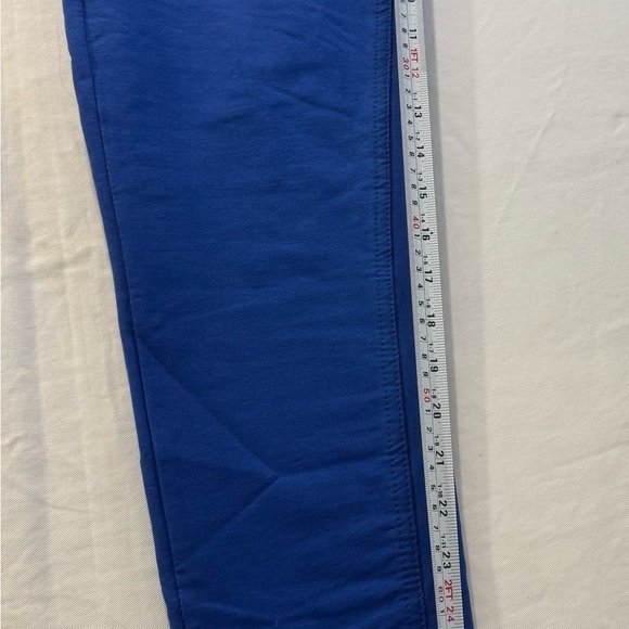 Woman's Mid-Rise Stretch Pull-On Ankle Pant Blue Slim Pockets Comfort Waistband - Picture 9 of 10